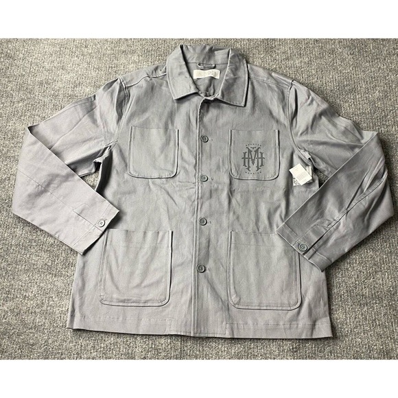 Disney Parks Shirt Jacket‎ Mens Medium Gray Haunted Mansion Madame Leota Canvas - Picture 1 of 11